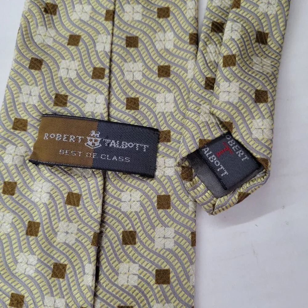 Robert Talbott Best Of Class Tie Mens One Size Necktie Brown Ivory Textured Silk